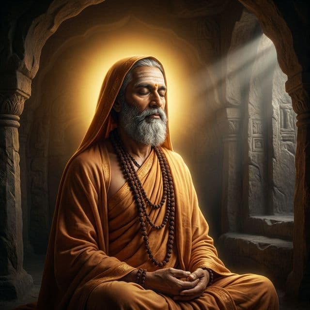 Adi Shankaracharya in deep meditation